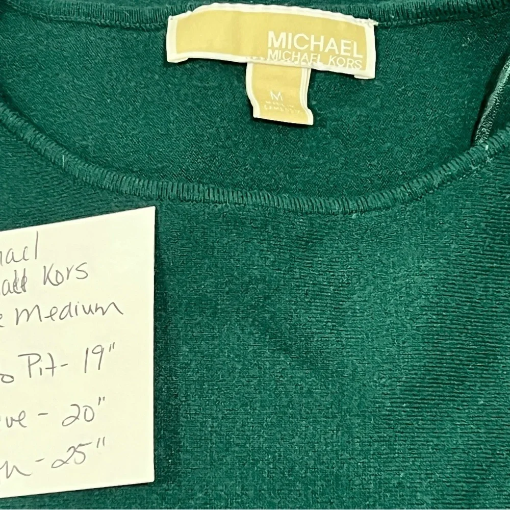Michael Kors Green 3/4 Sleeve Relaxed Sweater